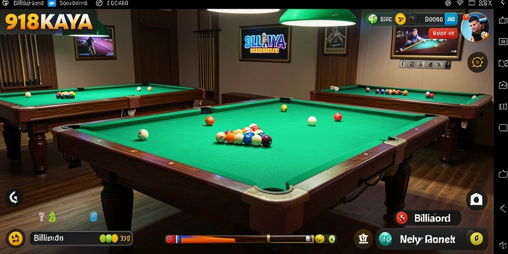 Tampilan antarmuka <strong>918KAYA</strong> yang menarik dengan fitur billiard yang canggih.