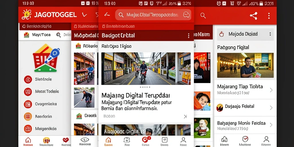 Tampilan antarmuka aplikasi JAGOTOGEL dengan berita terbaru.